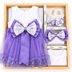 Coffret ROBE avec accessoires "Sbou3" Mauve style 5 pcs