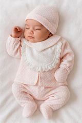 Pack naissance avec col froufrou girly velours 5 pcs