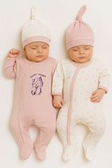 Pack de 2 Grenouillères matchy Happy Thought 2 bonnets