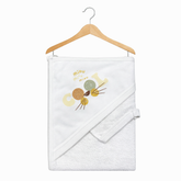 Coffret Cape de bain cool miou miou 1 gant 80x90 cm