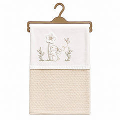 Couverture lapinette fleury velours 80x90 cm