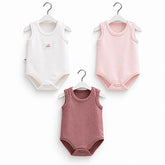 Pack de 3 bodies Hello sans manches ecru rose mauve