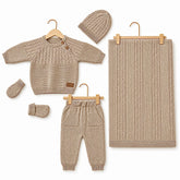 Pack naissance tricot 5 pcs full beige