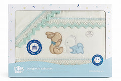 Parure de lit 3 pcs Happy Night (lit de 60x120 cm) - Bleu Mint