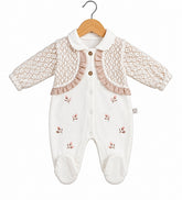 Grenouillère multiples fleurs gilet effet mtrouz velours
