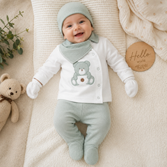 Pack naissance nounours Happy 5 pcs coton