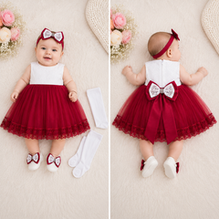Coffret ROBE avec accessoires "Sbou3" Rouge cerise style 5 pcs