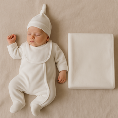 Pack naissance 4 pcs unisexe full white velours