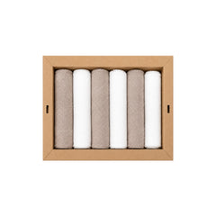 Coffret 6 serviettes absorbantes unies coton 20x20 cm