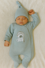Grenouillère coton capitonné nounours sleep time 1 bonnet