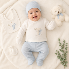 Pack naissance I love you Baby 5 pcs coton blue style