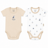 Pack de 2 bodies demi manches oceans world coton