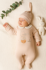 Grenouillère Hi world 1 bonnet coton