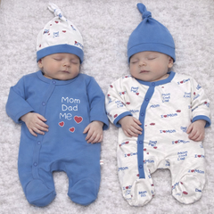 Pack 2 grenouillères matchy love mom dad coton