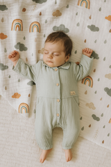 Grenouillère mousseline full mint 1 pcs