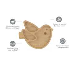 Assiette en Bois - Oiseau 6m+ Miniland