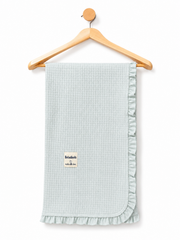 Couverture coton unie froufrou 80x90 cm - 3 colories