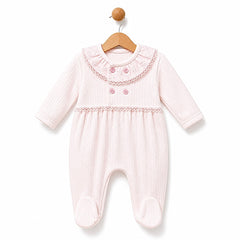 Grenouillère 4 boutons légère full pink coton 1 pcs