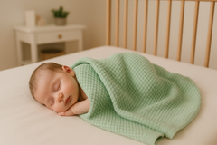 Couverture triko légère 85x95 cm - Mint