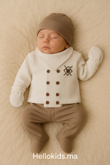 Pack naissance super classy boy boutons centrés 5 pcs coton