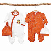Pack de 2 grenouillères et 2 bonnets Wild and free matchy coton