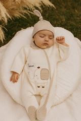 Grenouillère Hello elephant 1 bonnet