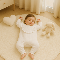 Grenouillère mousseline classe unie girly full white