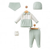 Pack naissance micro carreaux baby boy velours 5 pcs