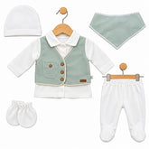 Pack naissance effet chemise gilet classy 5 pcs velours