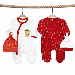Pack de 2 grenouillères et 2 bonnets Wild and free matchy coton