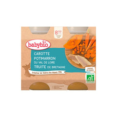 Babybio - Pot carotte potimarron truite 2x200 gr 8m+