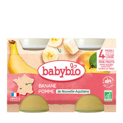 Babybio - Banane Pomme de Nouvelle-Aquitaine 2x130 gr 4m+