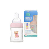 Mammia - Biberon physiologique av tétine plate 120 ml Rose 0m+