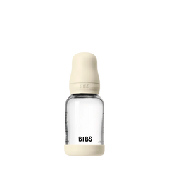 Bibs - Biberon en verre 120 ml avec tétine en latex - Ivory 0m+
