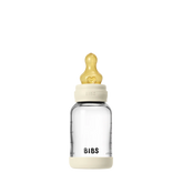 Bibs - Biberon en verre 120 ml avec tétine en latex - Ivory 0m+