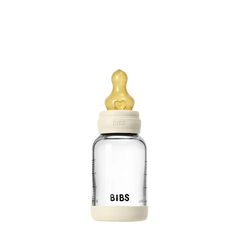Bibs - Biberon en verre 120 ml avec tétine en latex - Ivory 0m+