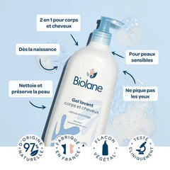 Biolane - Gel lavant corps et cheveux 500 ml