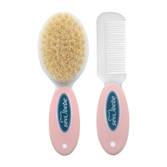 Brosse et peigne poiles naturels 0m+ Rose - Sevi bébé