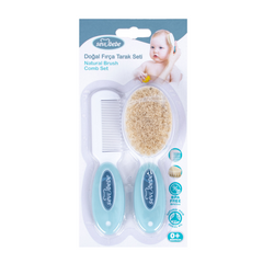 Brosse et peigne poiles naturels 0m+ Bleu - Sevi bébé