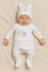 Grenouillère tropical 1 bonnet coton Bio