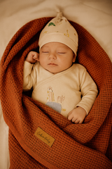 Couverture Unie Coton piqué 100x115 cm - Brick