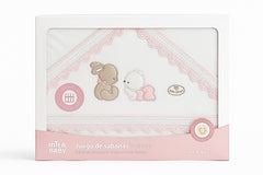 Parure de lit 3 pcs Happy Night (lit de 60x120 cm) - Rose