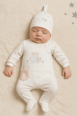 Grenouillère Kuzucuk 1 bonnet coton bio unisexe