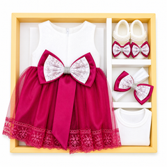 Coffret ROBE avec accessoires "Sbou3" Fushia style 5 pcs