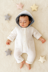 Grenouillère mousseline poches et capuche 1 pcs