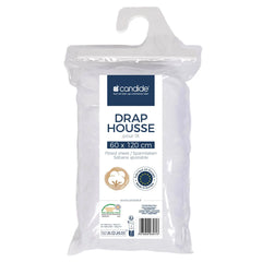 Draps Housse coton 60x120 cm Blanc - Candide