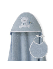 Interbaby - Coffret Cape de bain 1 bavoir 1mx1m Mod oso Lazo Petrol