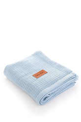 Couverture Unie Coton piqué 100x115 cm - Blue pour Bébé