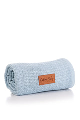 Couverture Unie Coton piqué 100x115 cm - Blue pour Bébé