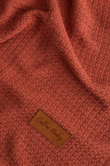 Couverture Unie Coton piqué 100x115 cm - Brick